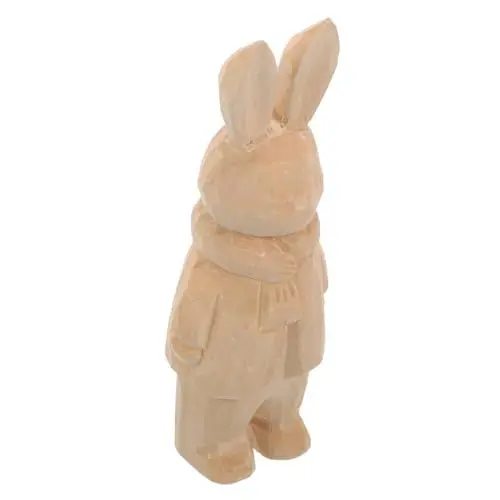 Produktbild: STAHAD Holzkaninchen Holzhandwerk Ornamente Holzhase Wohnzimmerornament Holzschnitzerei Ornament Holzdekorationen Kleine Kaninchenfiguren Schnitzerei Hasenskulptur