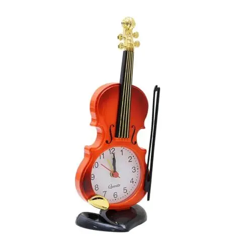 Produktbild: STAHAD Wecker in Geigenform Dekorative Uhren Schreibtischdekorationen Schlafzimmer Uhr Geschenke Für Kinder Antike Uhr Schreibtischaufsatz Violine Wecker Tischuhren Anzahl Büro Ornamente