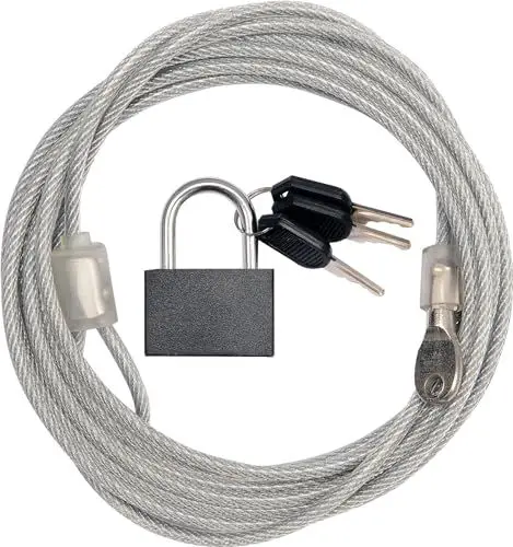 Produktbild: Stahlseil mit Schloss ummantelt 3m x Ø 4mm
