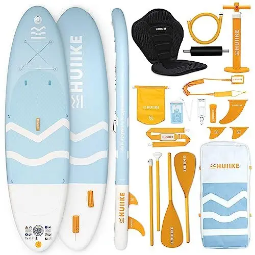 Produktbild: Stand Up Paddling Board Hochwertigem Zubehör - HUIIKE | Sup Board Aufblasbar Stand Up Paddle mit Aluminium-Paddel | Sup Paddel Großer Stabilität und Langlebigkeit | Standup Paddleboard Aufblasbar Set