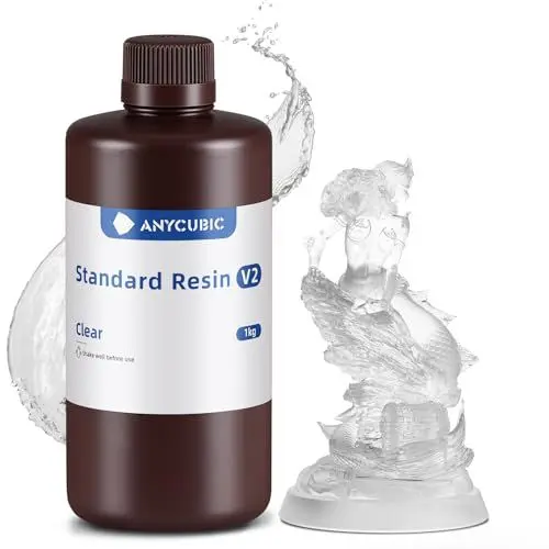 Produktbild: ANYCUBIC Standard Resin V2 1000g, 3D Drucker Resin, 405nm LCD SLA Rapid UV Aushärtung Resin, Hochpräzises und schnelles Photopolymer Harz für LCD/DLP/SLA 3D Druck, Transluzent