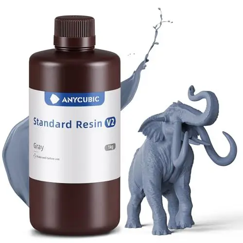 Produktbild: ANYCUBIC Standard Resin V2 1000g, 3D Drucker Resin, 405nm LCD SLA Rapid UV Aushärtung Resin, Hochpräzises und schnelles Photopolymer Harz für LCD/DLP/SLA 3D Druck, Grau
