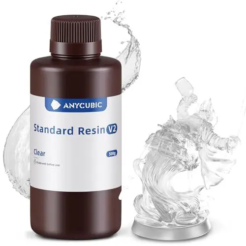 Produktbild: Standard Resin V2 500g, ANYCUBIC 3D Drucker Resin, 405nm LCD SLA Rapid UV Aushärtung Resin, Hochpräzises und schnelles Photopolymer Harz für LCD/DLP/SLA 3D Druck, Transluzent
