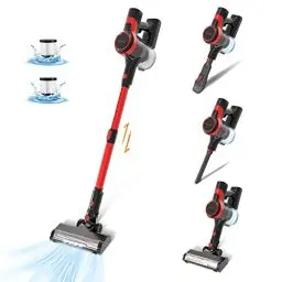 Produktbild: Stanew Akku Staubsauger, 4 in 1 Staubsauger Kabellos, 150W Leichter Handstaubsauger, 22,2V Akkusauger, 40Min Laufzeit, 800ml Vacuum Cleaner, Akkusauger für Teppich, Tierhaare, Auto