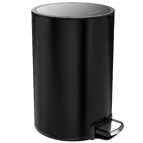 Produktbild: STANGVOLLBY Mülleimer Bad 5L Kallax Schwarz | Kosmetikeimer Schwarz Bad Mülleimer | Abfalleimer Badezimmer 5 Liter | Bathroom Trash Can | Tretmülleimer klein mit Inneneimer und Soft Close Deckel