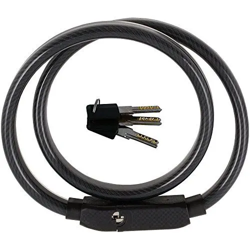 Produktbild: Stanley Reflective Key Cable Fahrradschloss 3 Schlüssel, S741-161, Kabelschloss reflektierend mit Schlüssel Schwarz 12mm x 120cm
