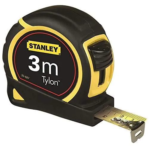 Produktbild: Stanley 1-30-687 Bandmass Tylon, 3 m, Tylon-Polymer Schutzschicht, verschiebbarer Endhaken, Kunststoffgehäuse