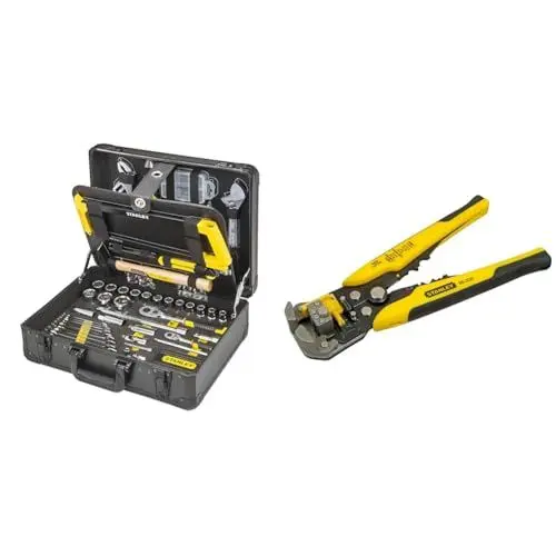 Produktbild: Stanley 142-teiliges Werkzeug-Set STMT98109-1 & FatMax Automatische Abisolierzange und Schneidzange FMHT0-96230