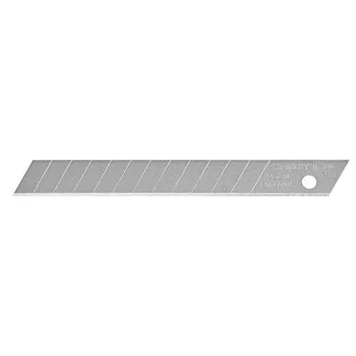 Produktbild: Stanley Abbrechklingen für Cuttermesser 0-11-300 (9 mm, gerade Schneide mit 12 abbrechbaren Segmenten, 0,55 mm Schneidstärke, 110 mm Klingenlänge, 10 Stück im Spender)