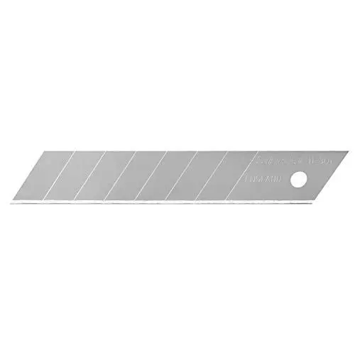 Produktbild: Stanley Abbrechklingen für Cuttermesser 0-11-301 (18 mm, gerade Schneide mit 7 abbrechbaren Segmenten, 0,55 mm Schneidstärke, 110 mm Klingenlänge, 10 Stück im Spender)