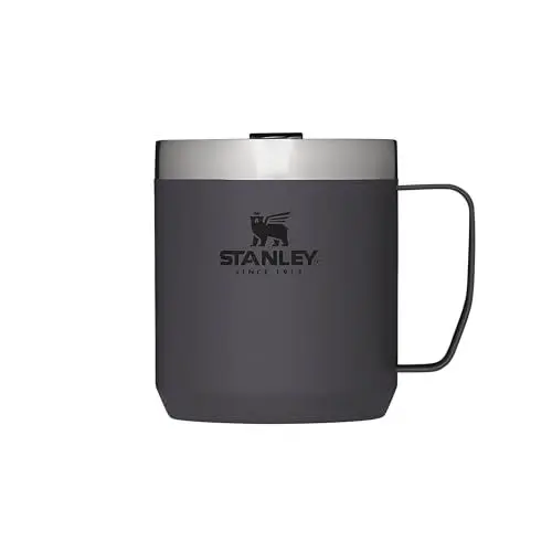 Produktbild: Stanley Classic Legendary Camp Mug Thermobecher 354 ml - Hält 1.5 Stunden Heiß - 3 Stunden Kalt - BPA-Frei - Spülmaschinenfest - Edelstahl Kaffeebecher To Go - Charcoal