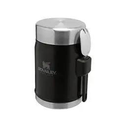 Produktbild: Stanley Classic Legendary Thermobehälter für Essen mit Spork 400 ml Matte Black - Edelstahl Warmhaltebehälter Essen - BPA-frei - Hält 7 Stunden Heiß oder Kalt - Spülmaschinenfest