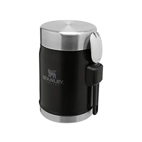 Produktbild: Stanley Classic Legendary Thermobehälter für Essen mit Spork 400 ml Matte Black - Edelstahl Warmhaltebehälter Essen - BPA-frei - Hält 7 Stunden Heiß oder Kalt - Spülmaschinenfest
