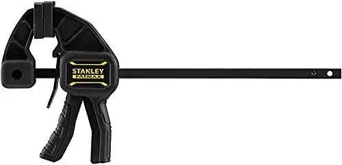Produktbild: Stanley FatMax Einhandzwinge Klein FMHT0-83231 (114mm Schienen-Länge, 15kg Spannkraft, verwindungssteife I-Profil-Schiene, leichtes Umstellen von Spannen auf Spreizen, abnehmbare Schutzkappen)