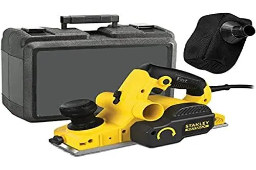 Produktbild: Stanley FatMax Elektrohobel FME630K (750 Watt, 82mm Hobelbreite, umschaltbarer Spanauswurf, plangefräste Hobelsohle mit 3V-Nuten, inkl. Parallelanschlag, Absaugadapter, Staubsack, Koffer)