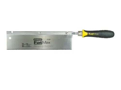 Produktbild: Stanley FatMax Feinsäge (umlegbar, extra breites Blatt, Rücken stahlverstärkt, ergonomischer Handgriff) 0-15-252