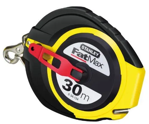 Produktbild: Stanley FatMax Kapselbandmass Stahl (30 m Länge, korrosionsbeständig, Bi-Material Gehäuse, Genauigkeitsklasse) II 0-34-134, 30m
