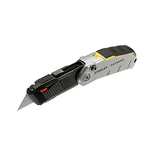 Produktbild: Stanley FatMax Klappmesser FMHT0-10320 (mit automatischer Öffnung durch Knopfbedienung, einziehbare Klinge, werkzeugloser Klingenwechsel, mit Gürtelclip) Schwarz/Silber