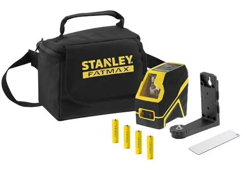 Produktbild: Stanley FatMax Kreuz-&Linienlaser FCL-R rot FMHT77585-1(mit roter LaserDiode, horizontale&vertikale Linie,einzeln zuschaltbar,selbstnivellierend,Laserklasse 2,IP54, inkl. Zubehör&Tasche) Schwarz/Gelb