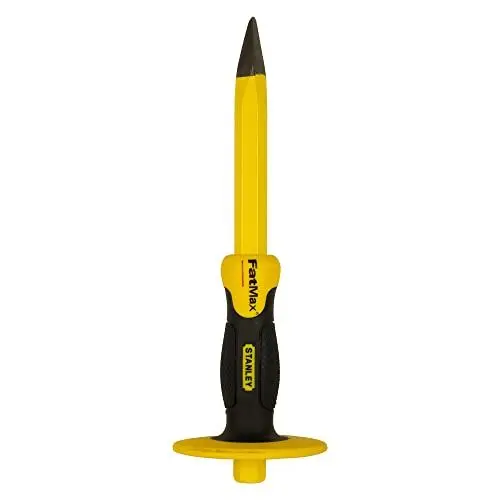 Produktbild: Stanley FatMax Maurerspitzmeissel mit Handschutz, 19mm Klingenbreite, Chrom-Vanadium Stahl, gehärtet & vergütet 4-18-329