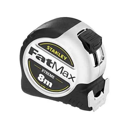 Produktbild: Stanley FatMax PRO Bandmass Blade Armor 0-33-892 (8 m Länge, 32 mm Breite, Genauigkeitsklasse II, mit Feststeller & Mylar-Schutzsicht, automatischer Rücklauf, schlagfestes Gehäuse, Gürtelclip)