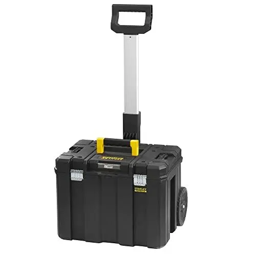 Produktbild: STANLEY Werkzeugbox/Werkzeugkoffer leer Werkzeugkasten - Werkzeugkiste (36 Liter, mit robusten Schwerlasträdern, bis 30 kg belastbar, mit Teleskophandgriff, Metallschließen, mit Ösen) FMST1-75753