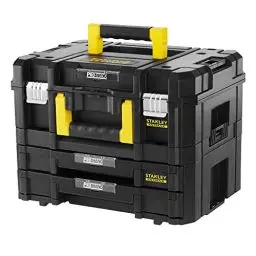 Produktbild: Stanley FatMax Pro-Stack Werkzeugkoffer Combo(21,5L Fassungsvermögen, mit 2 Schubladen und Organizern für Kleinteile, mit Metallschließen, mit herausnehmbaren Innenteilern) FMST1-71981