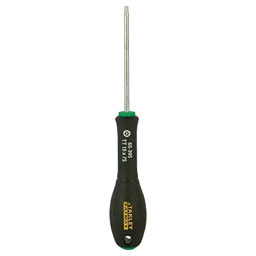 Produktbild: Stanley FatMax Schraubendreher Tampertorx TT15, 0-65-395 (75 mm Klingenlänge, Chrom-Vanadium, ergonomischer SoftGrip Handgriff)
