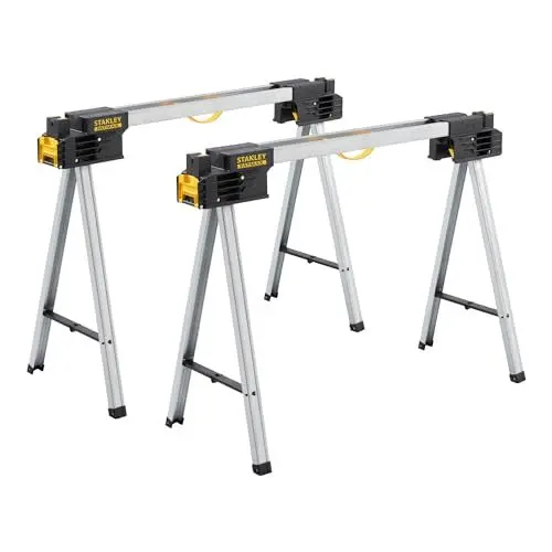 Produktbild: Stanley FATMAX 900 kg Metall-Klappsägepferd (Paar) - Tragbare und langlebige Werkbanklösung mit Metallbeinen, FMST1-75673