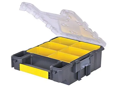 Produktbild: Stanley FatMax Werkzeug-Organizer/Aufbewahrungsbox FMST1-72378 (26x34x12cm, schmal, 6 herausnehmbare Boxen, Polycarbonat-Deckel, IP53 Abdichtung, Tragegriff