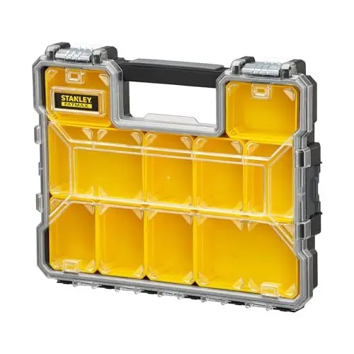 Produktbild: STANLEY FatMax Werkzeug-Profi-Organizer Sortimentskasten für Aufbewahrung - Sortierbox Aufbewahrungsbox (44,6 x 7,4 x 35,7 cm, Organizer mit Boxen und Metallschließen, wasserdicht,) 1-97-517