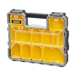 Produktbild: STANLEY FatMax Werkzeug-Profi-Organizer/Werkzeug Organizer (44.6 x 7.4 x 35.7 cm, flache Fächer, mit Klappdeckel und Kunststoffschnallen, 10 herausnehmbare Boxen) 1-97-519