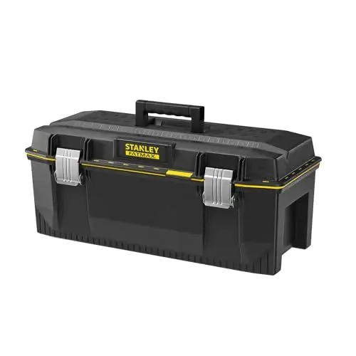 Produktbild: Stanley FatMax Werkzeugbox (71 x 31 x 29 cm, spritzwassergeschützer Koffer, robuste nicht-rostende Metallschließen, Box mit Gummiabdichtung für mehr Schutz) 1-93-935