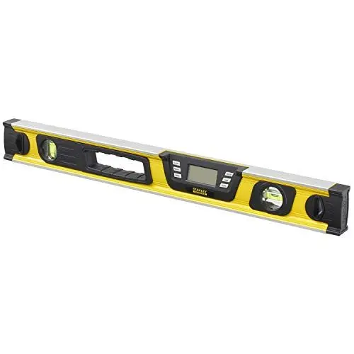 Produktbild: Stanley FatMax digitale Wasserwaage 60cm 0-42-065 – Neigungsmesser – Hohe Messgenauigket & Messbereich – Messung in Grad – Prozent – mm/m, Gelb