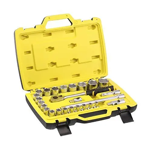 Produktbild: Stanley Fatmax Steckschlüssel-Set (26-teilig, ½“, 6-Kant, im robusten Koffer mit Metalllaschen, für vielfältige Schraubarbeiten im Haus, der Werkstatt oder am Auto, Motorrad und Fahrrad) FMMT82685-1
