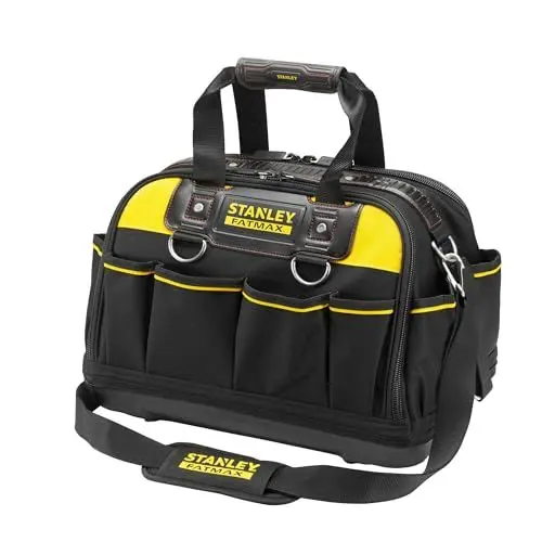 Produktbild: STANLEY FatMax Werkzeugtasche mehrzeitig zugängliche Tasche, mit zwei großen Verstaumöglichkeiten für Hand und Elektrowerkzeug, freistehend, bis 25 kg belastbar - FMST1-73607