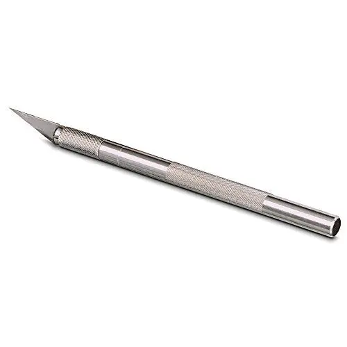 Produktbild: Stanley Hobbymesser 0-10-401 (runder Metallgriff, spitzwinklige Klinge, für sehr genaue Schneidarbeiten, Skalpell ideal für Modelbau, Schule, Beruf & DIY, 1 Stück)