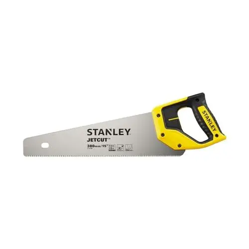 Produktbild: Stanley JetCut Handsäge (fein, 380 mm Länge, 11 Zähne/Inch, Bi-Material, Hardpoint-Verzahnung, 45°/90°-Anschlag) 2-15-594