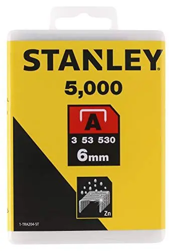Produktbild: Stanley Klammern Typ A (6 mm, Klammern aus Runddraht für Elektro- und Handtacker Typ A) 5000 Stück, 1-TRA204-5T