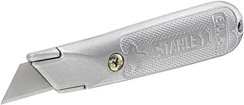 Produktbild: Stanley Messer 199 E 2-10-199 (mit feststehender Klinge, 140 mm Länge, robustes Gehäuse aus Zinkdruckguss, mit patentierter InterLock-Verbindung, Ersatzklingen im Griff verstaubar)
