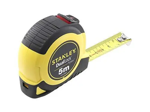 Produktbild: Stanley STHT36803-0 Bandmass DualLock Tylon (5 m Länge, 19 mm Breite, Genauigkeitsklasse II, zweiteilige Bandbremse, schlagfestes und bruchsicheres Gehäuse), gelb/schwarz, 5 m x 19 mm