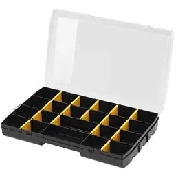 Produktbild: STANLEY Organizer Sortimentskasten Werkstatt (Aufbewahrungsbox für Zubehör und Kleinteile aus schlagfestem Polypropylen, 17 Fächer mit entfernbaren Trennwänden, eingebautes Lineal) STST81680-1