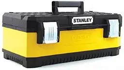 Produktbild: Stanley Werkzeugbox / Werkzeugkoffer (50x30x22cm, aus Metall-Kunststoff mit robuster Konstruktion, Koffer mit Bi-Material Griff, Aufbewahrung von Werkzeugen, rostfreie Schließen) 1-95-612