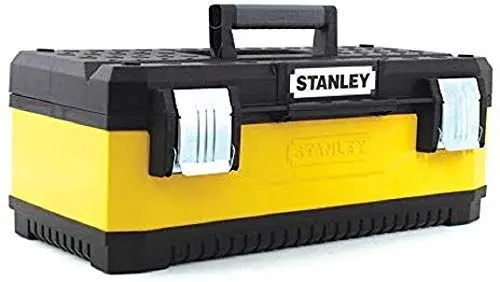 Produktbild: Stanley Werkzeugbox / Werkzeugkoffer (50x30x22cm, aus Metall-Kunststoff mit robuster Konstruktion, Koffer mit Bi-Material Griff, Aufbewahrung von Werkzeugen, rostfreie Schließen) 1-95-612