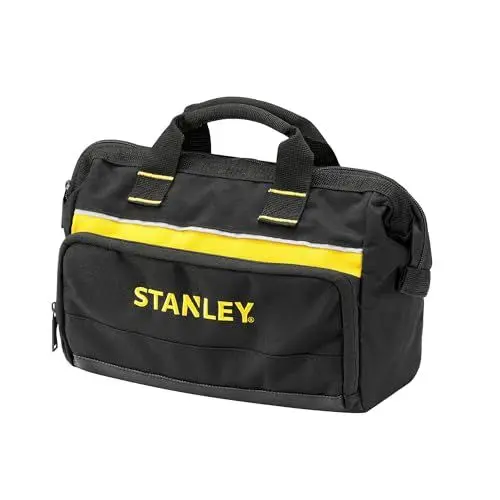 Produktbild: Stanley Werkzeugtasche (12 Zoll, 30 x 25 x 13 cm, robuste, kompakte Tasche für Werkzeuge, Trage aus 600 x 600 Denier Nylon, strapazierfähige Konstruktion) 1-93-330, Sortiert