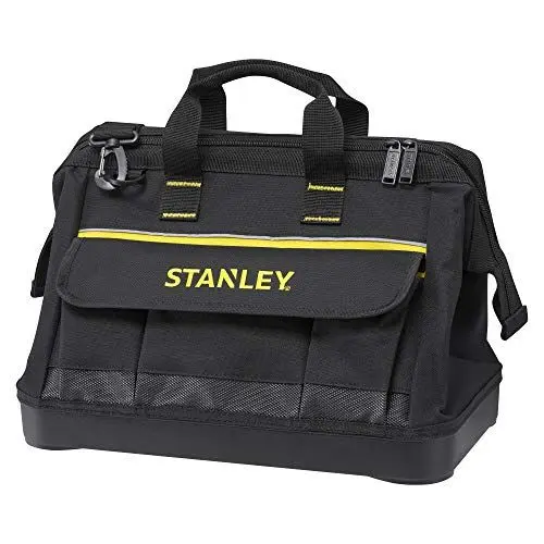 Produktbild: Stanley Werkzeugtasche (44,7 x 27,5 x 23,5 cm, robuster Kunststoffboden, verstärkte Ecken, stabiles 600 Denier Nylon, verstellbarer Schultergurt, wasserdicht) 1-96-183