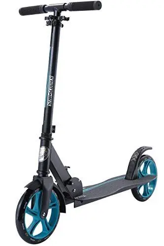 Produktbild: STAR SCOOTER Aluminium Kick Scooter Kinder Tret Roller für Jungen und Mädchen ab 7 Jahre | Big 205mm Wheel mit Wave Trittbrett auch für Erwachsene | Schwarz