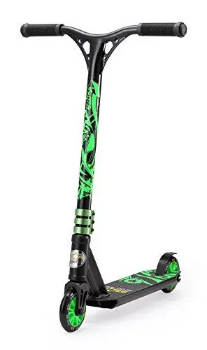 Produktbild: STAR SCOOTER Pro Sport Freestyle Stunt Scooter Kickscooter Roller Mini für Kinder ab 5 Jahre | 110mm Einsteiger/Fortgeschritten Stuntscooter Alu HIC Kompression | Schwarz & Grün