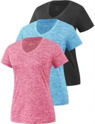 Produktbild: Star Vibe 3 Stücke Sport Shirts Für Damen Fitness Yoga Tshirt Damen Atmungsaktive Women's Activewear Yoga Kurzarm Black/Blue/Rose S