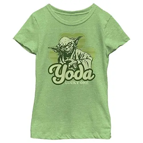 Produktbild: Star Wars Mädchen Yoda Lucky Retro T-Shirt T-Shirt, Apple Green, S
